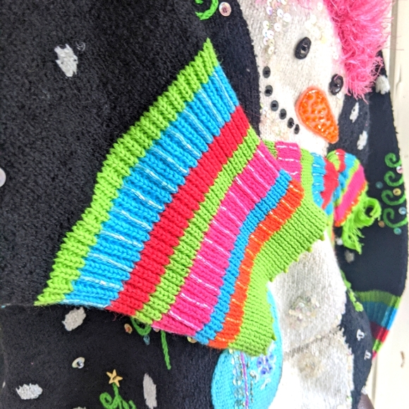 RARE Vintage Design Options Philip &Jane Gordon peekaboo snowman sweater XL - Picture 9 of 15
